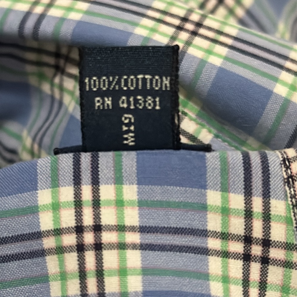 Men’s Polo by Ralph Lauren Blue Plaid button down short sleeve Shirt. Size XL - Picture 7 of 8